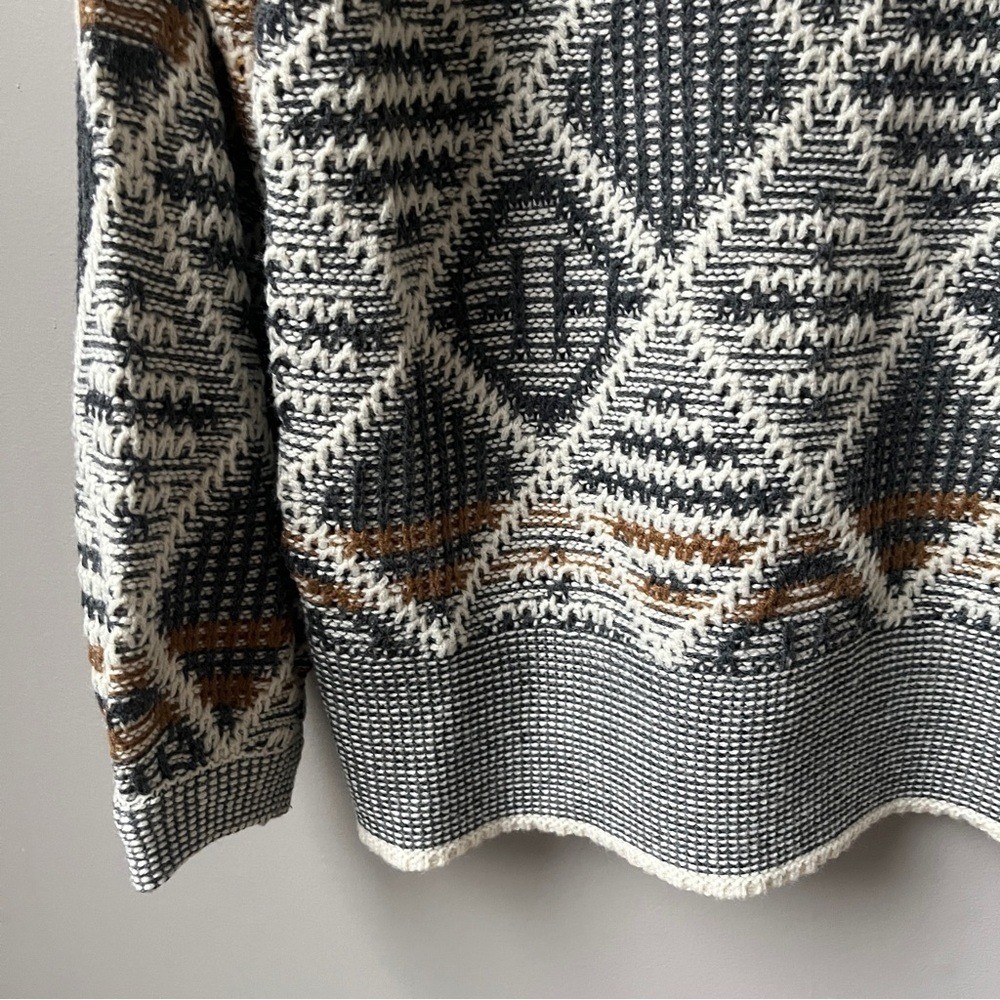 Hem & Thread Sweater Women's Small Nordic Cozy Knit Cream Golden Yellow Lodge - Picture 9 of 12